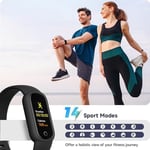 TOOBUR Fitness takip cihazı, uyku izleyici, IP68 su geçirmez, aktivite izleyici, siyah