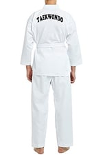 TOP GLORY (T1381) Fitilli Beyaz Yaka Baskılı Taekwondo Elbisesi Dobok-