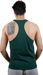TOP GLORY (T805) Erkek Yeşil Rockandroll Fitness Gym Tank Top Sporcu Atleti-