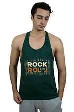 TOP GLORY (T805) Erkek Yeşil Rockandroll Fitness Gym Tank Top Sporcu Atleti-