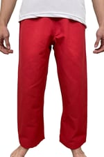 Top Glory Taekwondo Alt Dobok Kırmızı Taekwondo Pantolon - Fitilli dobok