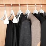 TOPIA HANGER Beyaz Ahşap Elbise Askısı 6'lı Paket, Ahşap Takım Elbise Askıları, Ekstra Geniş Omuzlu Parlak Kaplama, Kalın Beyaz Kancalar ve Kaymaz Çubuk, Mont, Takım Elbise, Elbise, Ceket, Ağır Kumaş