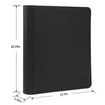Toploader Binder,Toploader Hard Cases, 9-Pocket Pages Sleeves Hold up 288 Cards.Toploader Card Binder with Sleeves for “3×4” rigid，Card Holder(black)