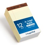 TOPS 12,7 x 20,3 cm Yasal Bloknotlar, 12’li Paket, The Legal Pad Markası, Dar Çizgili, Sarı Kağıt, Her Yazı Bloknotunda 50 Yaprak, ABD’de Üretilmiştir