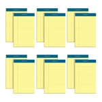 TOPS 5 x 8 sağ blok, 12 adet, Docket markası, dar, çizgili, sarı kağıt, yazı bloku başına 50 yaprak, ABD'de üretilmiştir (63350)