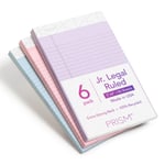 Tops Prism Plus% 100 geri dönüştürülmüş Legal Pad, 12,7 x 20,3 cm, delikli, farklı renklerde: pembe, orkide, mavi, dar, Rule, 50 yaprak Pro blok, 6 PADS Pro Pack (63016) Junior Legal (5