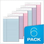 Tops Prism Plus% 100 geri dönüştürülmüş Legal Pad, 12,7 x 20,3 cm, delikli, farklı renklerde: pembe, orkide, mavi, dar, Rule, 50 yaprak Pro blok, 6 PADS Pro Pack (63016) Junior Legal (5