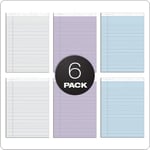 Tops Prism+ yazı blokları, 21 x 29 cm, farklı renkler, her biri 2 adet: Gri, orkide, mavi, protokol çizgileri, 50 yaprak, delikli sayfa, 6 adet (63116)
