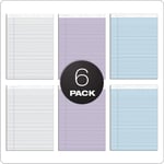 Tops Prism+ yazı blokları, 21 x 29 cm, farklı renkler, her biri 2 adet: Gri, orkide, mavi, protokol çizgileri, 50 yaprak, delikli sayfa, 6 adet (63116)