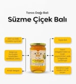 TOROS DAĞI Süzme Çiçek Balı,Natural Süzme Bal,%100 Doğal,Katkısız,Güvenli Bal (860 Gr)