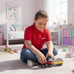Toyland® Farm dörtlü bisiklet ve treyler oyun seti — 1:16 ölçekli — serbest tekerlek hareketi — erkek çiftlik oyuncakları (kırmızı kare)