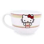 Toynk Sanrio Hello Kitty x Nissin Kupası Erişte 680 ml Seramik Çorba Kupası | Dondurma, Tahıl, Yulaf Ezmesi için Kase | Espresso, Kafein, İçecek için Büyük Kahve Fincanı | Sevimli Ev ve Mutfak Ürünler