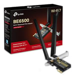 TP-Link Archer TBE400E | BE6500 Wi-Fi 7 PCIe Adaptör | Bluetooth 5.4 | Üç Bant 2882 + 2882 + 688 Mbps | Çift Anten | WPA3 Güvenlik | OFDMA & MU-MIMO | Windows 11 64-bit Uyumluluk