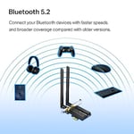 TP-Link Archer TX50E, AX3000 Mbps Wi-Fi 6 Bluetooth 5.0 PCIe Ağ Kartı, İki Anten, 1024-QAM,OFDMA ve 160 MHz Bant Genişliği, Ultra Düşük Gecikme, Intel Wi-Fi 6 Yonga Seti, Windows 10/11'i Destekler