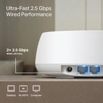 TP-Link Deco BE25 1-pack, BE3600 Mbps, 2× 2.5 Gbps Portlar, AI Destekli Çoklu İşlem Kabiliyeti, 150 Cihaza Kadar Bağlanılabilirlik, VPN, WPA3, Dual-Band Wi-Fi 7 Me - Seçenekler: 1-pack, 3-pack, 2-pack