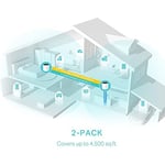 TP-Link Deco X55 2-pack, AX3000 Mbps, Yapay Zeka Desteği, Gigabit Portları, 150 Cihaza Kadar Bağlanılabilirlik, 420 m²'ye Kadar Kapsama, Mobil Uygulama ile Kolay K - Seçenekler: 1-pack, 2-pack, 3-pack