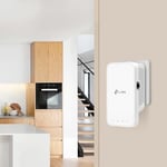 TP-Link RE330 WLAN amplifikatör tekrarlayıcı AC1200 (867 Mbps 5 GHz + 300 Mbps 2.4 GHz, WiFi amplifikatör, uygulama kontrolü, sinyal gücü göstergesi, tüm WLAN cihazlarıyla uyumlu, AP modu)