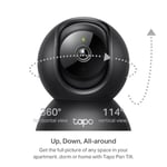TP-Link Tapo C211 2K 3MP Yatay ve Dikey Ev Güvenliği Wi-Fi Kamerası, Gece Görüşü, IP66 Su Geçirmez, Siyah Renk + 64GB Kioxia MicroSD Bellek