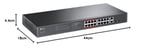 TP-Link TL-SL1218MP, 16-Port 10/100Mbps + 2-Port Gigabit Unmanaged PoE Switch