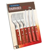 Tramontina 21199/711 biftek sofra takımı-Set, 12 parça kırmızı Griffen 2-kat perçinlenmiştir 6 x Biftek Bıçağı 5 inç, 6 x Steakgabel