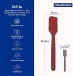 Tramontina Softta kırmızı silikon spatula - 210°C'ye kadar ısıya dayanıklı, pişirme, çevirme ve karıştırma için ideal - yapışmaz ve seramik tencere için güvenli