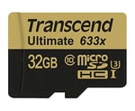Transcend Ultimate microSDHC UHS-I U3 32 GB Hafıza Kartı MLC SD Adaptörlü (95 Mbps Okuma, 85 Mbp Yazma)