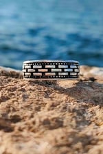 Trend Collection Çizgi Desen Gümüş Kaplama Ayarlanabilir Yüzük
