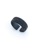 Trend Collection Erkek Mat Siyah Halka Wheel Tekerlek Şövalye Model Ayarlanabilir Yüzük