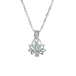 Trend Collection Gece Karanlıkta Parlayan Yeşil Lotus Çiçeği Fosforlu Kadın Kolye