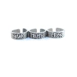 Trend Collection Gümüş Kaplama Never Fear Truth Model Ayarlanabilir Erkek 3'lü Yüzük Set