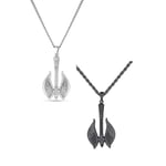 Trend Collection Gümüş ve Siyah Antik Viking Balta Erkek Kolye Seti (2 adet)