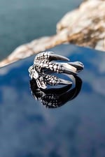 Trend Collection Kartal Pençe Model Gümüş Kaplama Ayarlanabilir Yüzük