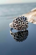 Trend Collection Labirent Şövalye Model Gümüş Kaplama Ayarlanabilir Erkek Yüzük
