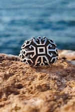 Trend Collection Labirent Şövalye Model Gümüş Kaplama Ayarlanabilir Erkek Yüzük