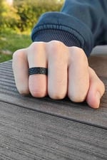 Trend Collection Mat Siyah Tuğla Duvar Model Ayarlanabilir Erkek Yüzük