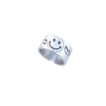 Trend Collection Smile Gülen Yüz Şimşek Motif Gümüş Kaplama Ayarlanabilir Yüzük
