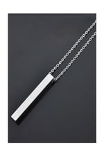 Trend Collection Uzun Dikdörtgen Bar Siyah 2'li Murat Boz Kolye Seti 70cm