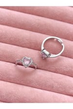 Trend Collection Zirkon Taşlı Pandora Kalp Model Ayarlanabillir Kadın Yüzük (hediye Yüzüğü)