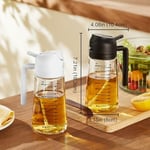 TrendPlain 470 ml zeytinyağı şişesi, 2'si 1 arada yağ püskürtücü, yemek pişirme, salata ve ızgara için mutfak gereçleri, kül grisi