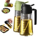 TrendPlain Mutfak için 16 oz Yağ Dağıtıcı Şişesi - 2'si 1 Arada Zeytinyağı Dispenseri ve Yağ Püskürtücü - 470ml Zeytinyağı Şişesi - Yemek Pişirme, Mutfak, Salata, Barbekü için Yağ Püskürtücü 2 Adet