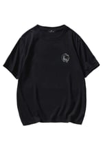TrendSeninle Erkek Siyah T-shirt Chill Baskılı Oversize Tişört