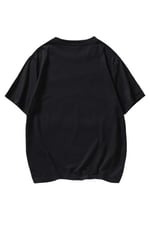 TrendSeninle Erkek Siyah T-shirt Nasa Logo Baskılı Oversize Tişört