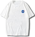 TrendSeninle Erkek Siyah T-shirt Nasa Logo Baskılı Oversize Tişört