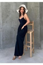 TrendSeninle Kadın Bej İnce Askılı Rahat Tulum