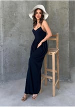 TrendSeninle Kadın Bej İnce Askılı Rahat Tulum