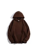 TrendSeninle Kadın Beyaz Düz Oversize Kapüşonlu Sweatshirt Hodie