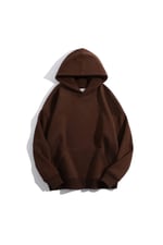 TrendSeninle Kadın Beyaz Düz Oversize Kapüşonlu Sweatshirt Hodie