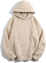 TrendSeninle Kadın Beyaz Düz Oversize Kapüşonlu Sweatshirt Hodie