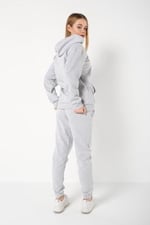 TrendSeninle Kadın Gri Sıerra Nevada Baskılı Hırka Jogger Oversize Eşofman Takımı