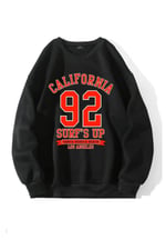 TrendSeninle Kadın Kahve Oversize Brooklyn Citylights Baskılı Sweatshirt